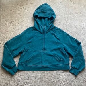 Lululemon Scuba Oversized Crop Half-Zip Hoodiw, Heathered Desert Teal, Size M/L